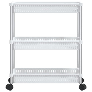 Carrello Portaoggetti a 3 Livelli Argento e Bianco in Alluminiocod mxl 97307