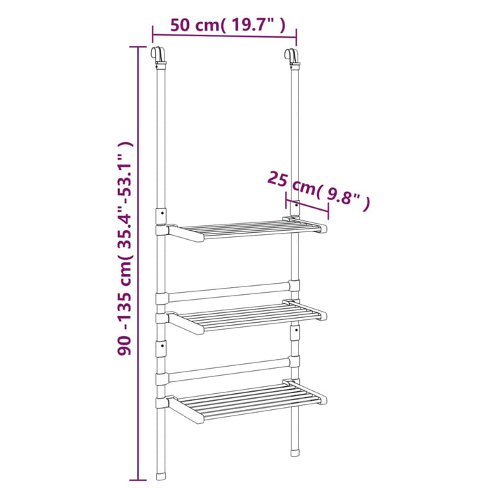 Stendibiancheria Pensile a 3 Livelli in Alluminio  cod mxl 63857