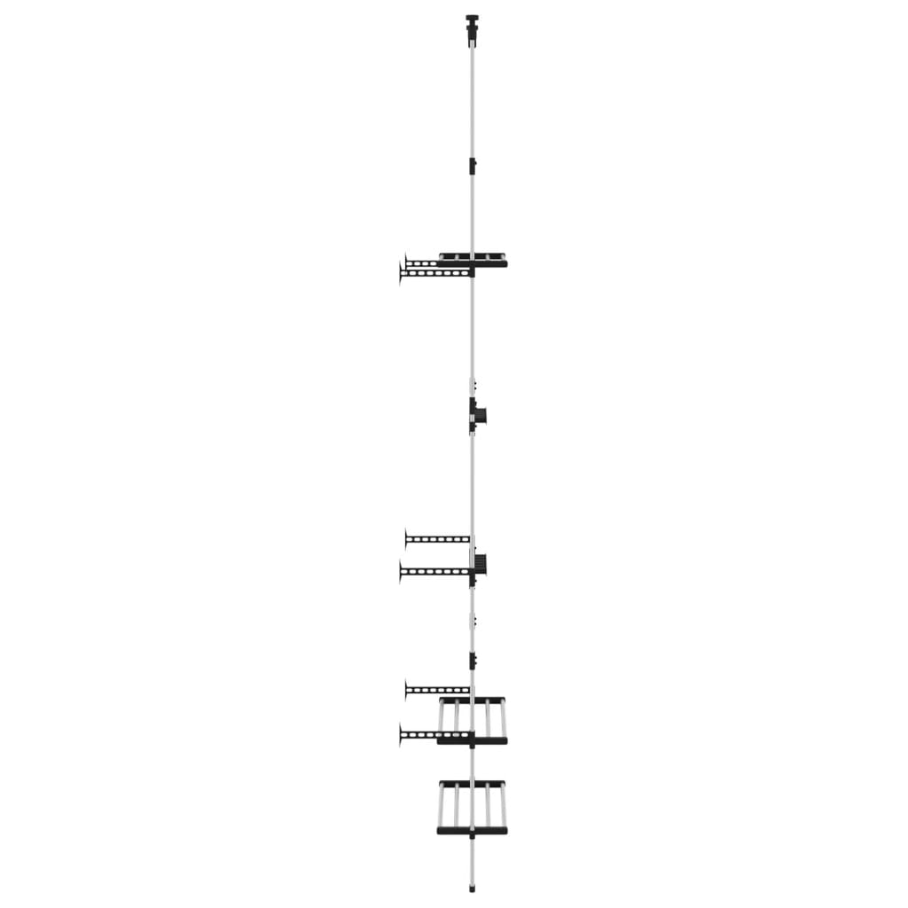 Rastrelliera Telescopica Giardino 3 Ripiani Argento Alluminio cod mxl 61111