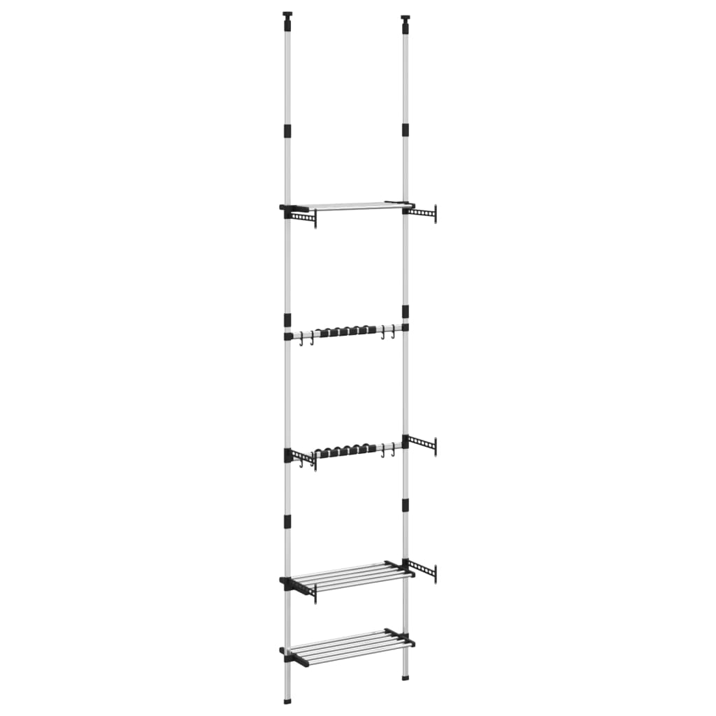 Rastrelliera Telescopica Giardino 3 Ripiani Argento Alluminio cod mxl 61111