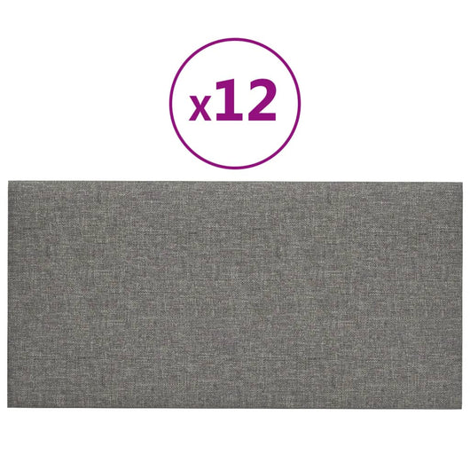 Pannelli Murali 12 pz Grigio Chiaro 30x15 cm Tessuto 0,54 m² cod mxl 18916