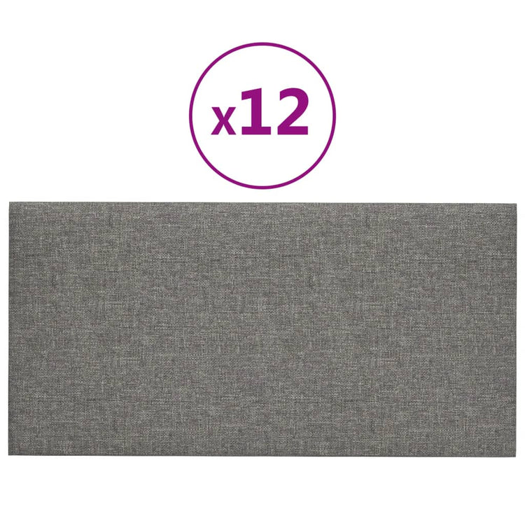 Pannelli Murali 12 pz Grigio Chiaro 30x15 cm Tessuto 0,54 m² cod mxl 18916