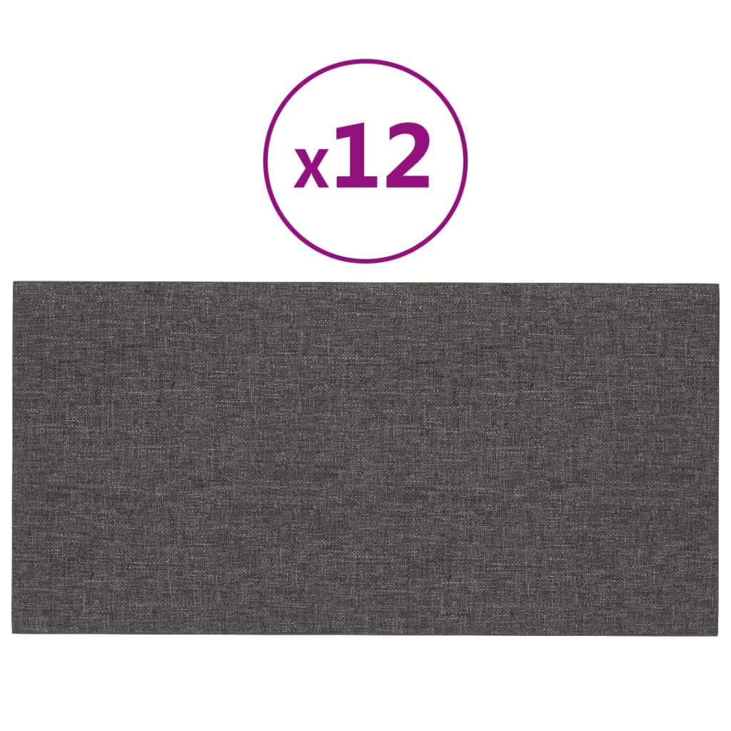 Pannelli Murali 12 pz Grigio Scuro 30x15 cm Tessuto 0,54 m² cod mxl 12992