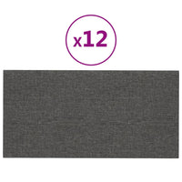 Pannelli Murali 12 pz Grigio Scuro 30x15 cm Tessuto 0,54 m² cod mxl 12992