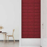 Pannelli Murali 12 pz Rosso Vino 30x15 cm Tessuto 0,54 m² cod mxl 19559