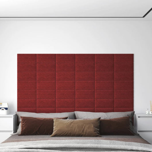 Pannelli Murali 12 pz Rosso Vino 30x15 cm Tessuto 0,54 m² cod mxl 19559