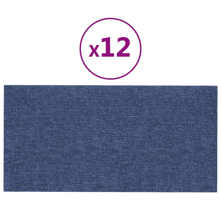 Pannelli Murali 12 pz Blu 30x15 cm Tessuto 0,54 m² cod mxl 18939