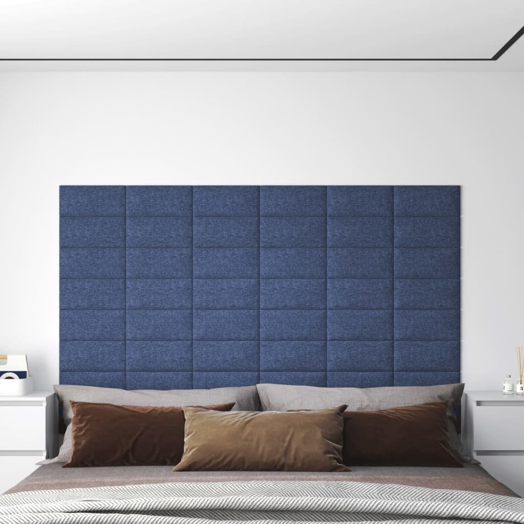Pannelli Murali 12 pz Blu 30x15 cm Tessuto 0,54 m² 343770
