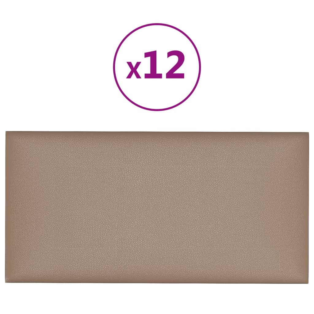 Pannelli Murali 12 pz Cappuccino 30x15 cm in Similpelle 0,54 m² 343775