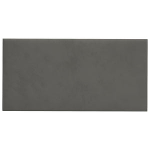 Pannelli Murali 12 pz Grigio Scuro 30x15 cm Velluto 0,54 m² 343780