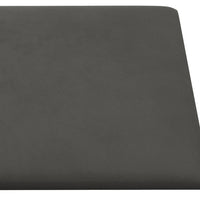 Pannelli Murali 12 pz Grigio Scuro 30x15 cm Velluto 0,54 m² 343780