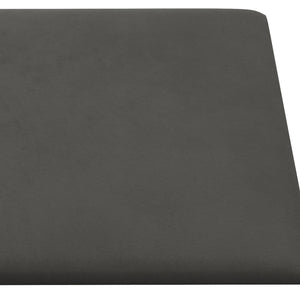 Pannelli Murali 12 pz Grigio Scuro 30x15 cm Velluto 0,54 m² 343780