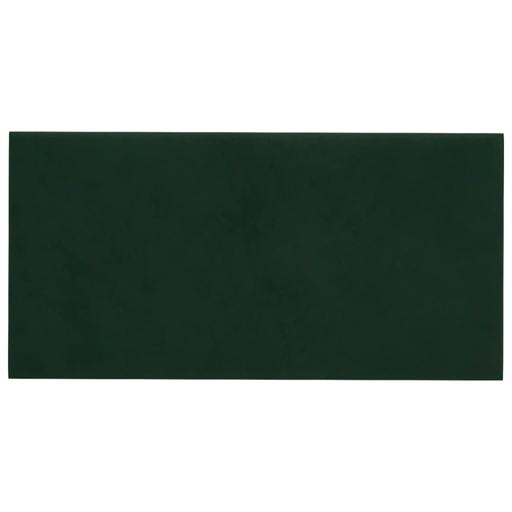 Pannelli Murali 12 pz Verde Scuro 30x15 cm Velluto 0,54 m² 343781