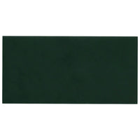 Pannelli Murali 12 pz Verde Scuro 30x15 cm Velluto 0,54 m² 343781