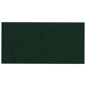 Pannelli Murali 12 pz Verde Scuro 30x15 cm Velluto 0,54 m² 343781