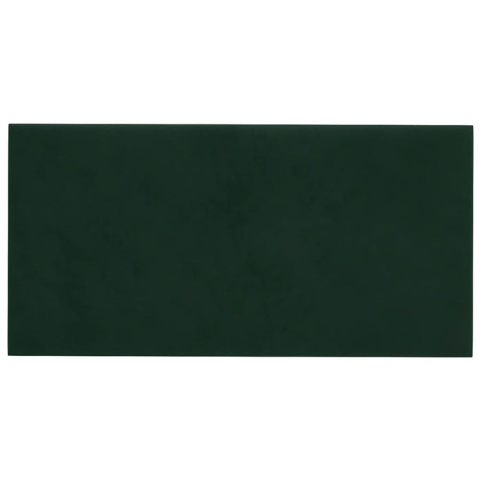 Pannelli Murali 12 pz Verde Scuro 30x15 cm Velluto 0,54 m² 343781