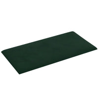 Pannelli Murali 12 pz Verde Scuro 30x15 cm Velluto 0,54 m² 343781