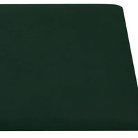 Pannelli Murali 12 pz Verde Scuro 30x15 cm Velluto 0,54 m² 343781