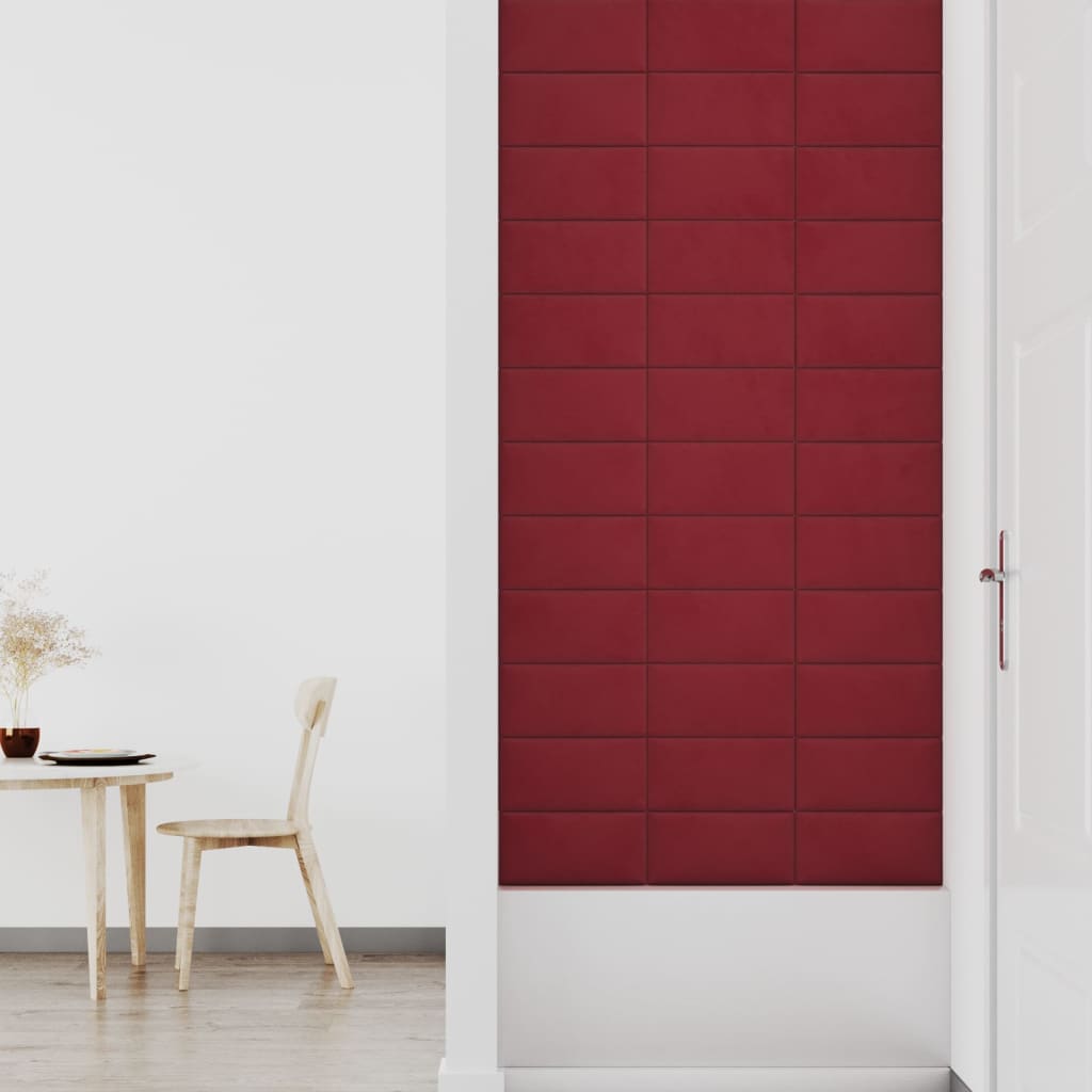 Pannelli Murali 12 pz Rosso Vino 30x15 cm in Velluto 0,54 m² cod mxl 18941