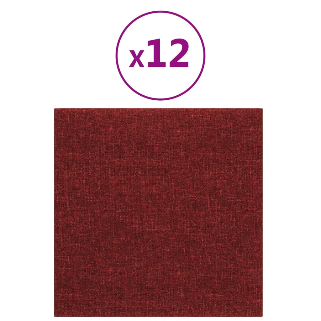 Pannelli Murali 12 pz Rosso Vino 30x30 cm in Tessuto 1,08 m² cod mxl 19081