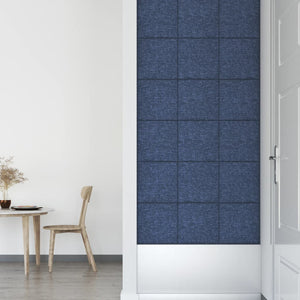 Pannelli Murali 12 pz Blu 30x30 cm in Tessuto 1,08 m² 343798