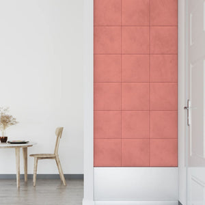 Pannelli Murali 12 pz Rosa 30x30 cm Velluto 1,08 m² cod mxl 19644