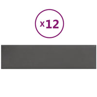 Pannelli Murali 12 pz Grigio 60x15 cm Similpelle 1,08 m² 343830