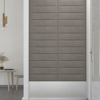 Pannelli Murali 12 pz Grigio Chiaro 60x15 cm Velluto 1,08 m² 343835