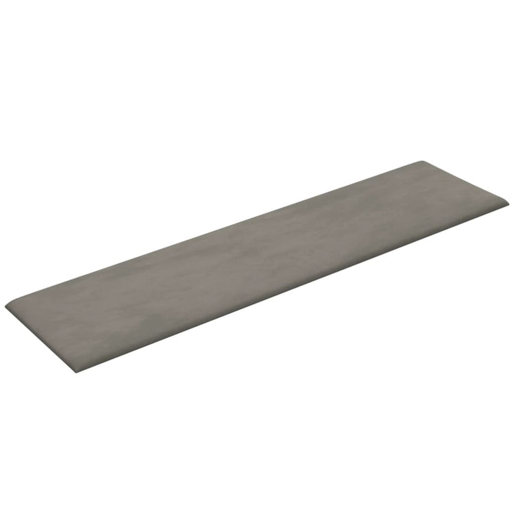 Pannelli Murali 12 pz Grigio Chiaro 60x15 cm Velluto 1,08 m² 343835