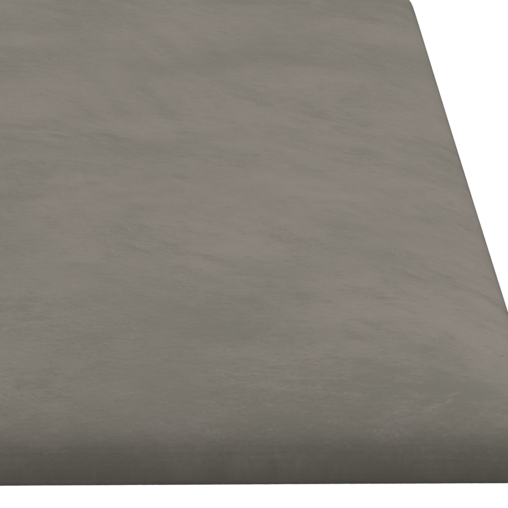 Pannelli Murali 12 pz Grigio Chiaro 60x15 cm Velluto 1,08 m² 343835