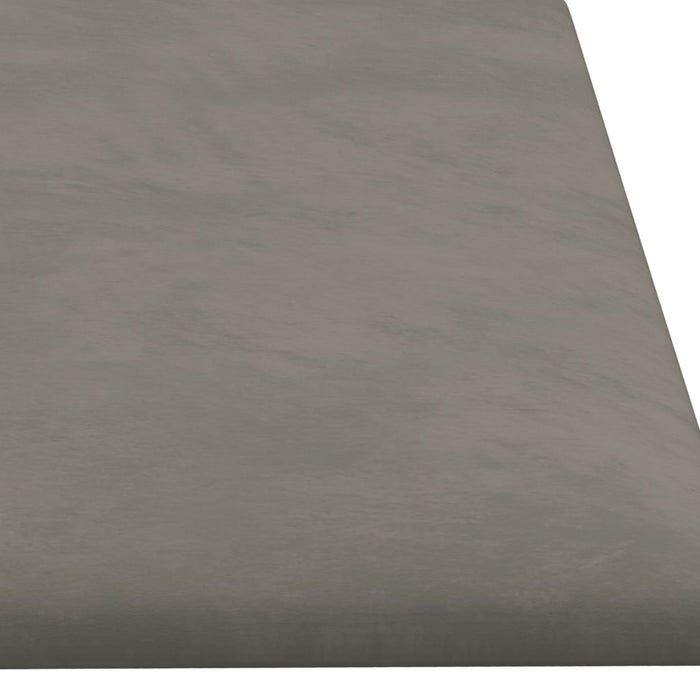 Pannelli Murali 12 pz Grigio Chiaro 60x15 cm Velluto 1,08 m² 343835