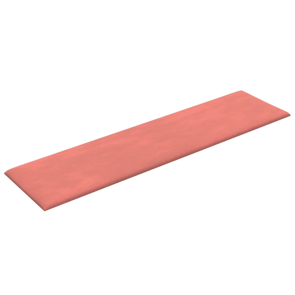 Pannelli Murali 12 pz Rosa 60x15 cm Velluto 1,08 m² 343838