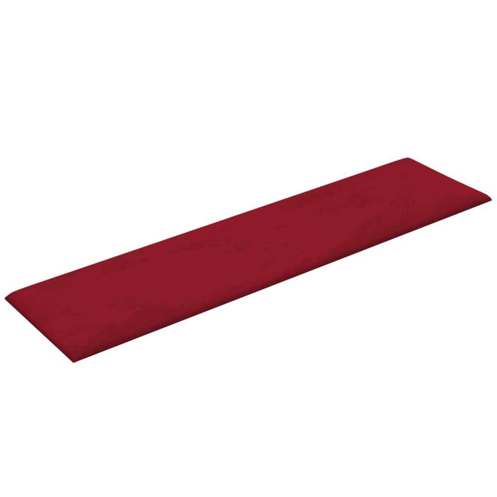 Pannelli Murali 12 pz Rosso Vino 60x15 cm Velluto 1,08 m² cod mxl 19498