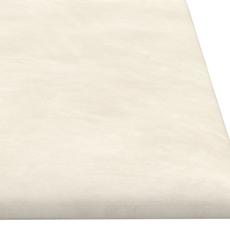 Pannelli Murali 12 pz Crema 60x15 cm Velluto 1,08 m² 343843