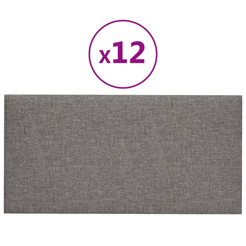 Pannelli Murali 12 pz Grigio Chiaro 60x30 cm in Tessuto 2,16 m² cod mxl 12961