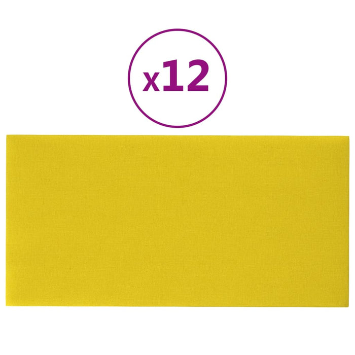 Pannelli Murali 12 pz Giallo Scuro 60x30 cm Tessuto 2,16 m² cod mxl 5887