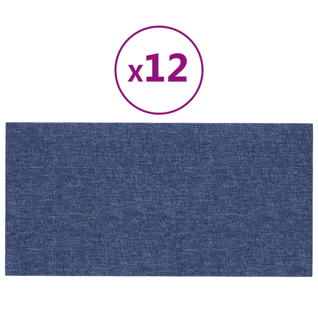 Pannelli Murali 12 pz Blu 60x30 cm in Tessuto 2,16 m² cod mxl 68695