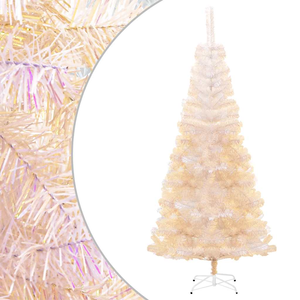 Albero di Natale Artificiale Punte Iridescenti Bianco 180cm PVC 344635