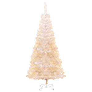 Albero di Natale Artificiale Punte Iridescenti Bianco 180cm PVC 344635