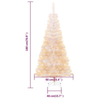 Albero di Natale Artificiale Punte Iridescenti Bianco 180cm PVC 344635