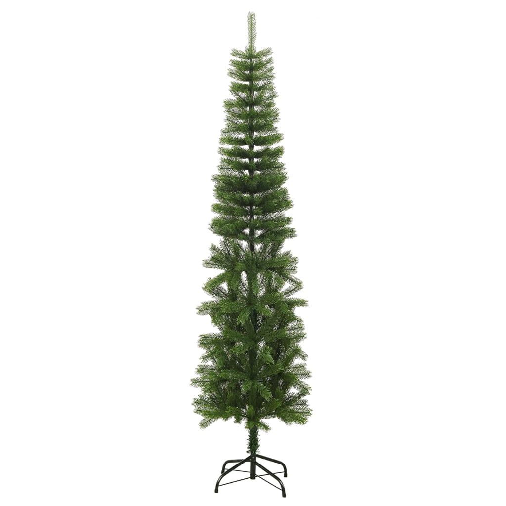 Albero di Natale Artificiale Sottile con Base 240 cm PE