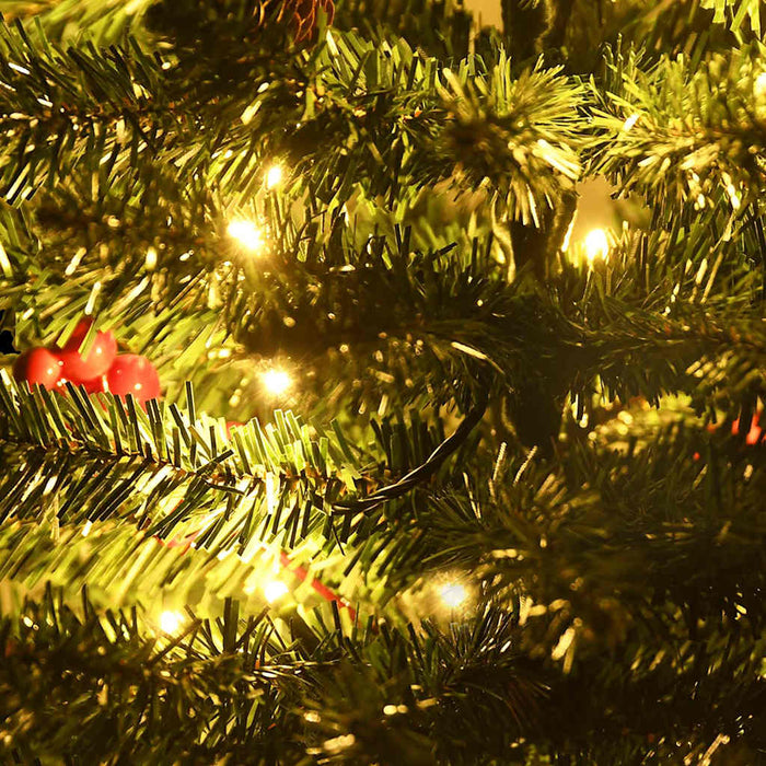 Alberi di Natale Artificiali 2 pz con Corona, Ghirlanda e LED 344648