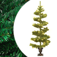 Albero di Natale a Spirale con Vaso e LED Verde 120 cm PVC