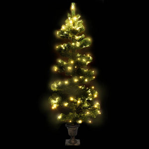 Albero di Natale a Spirale con Vaso e LED Verde 120 cm PVC