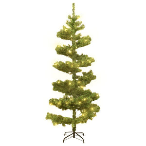 Albero di Natale a Spirale con Vaso e LED Verde 180 cm PVC 344651