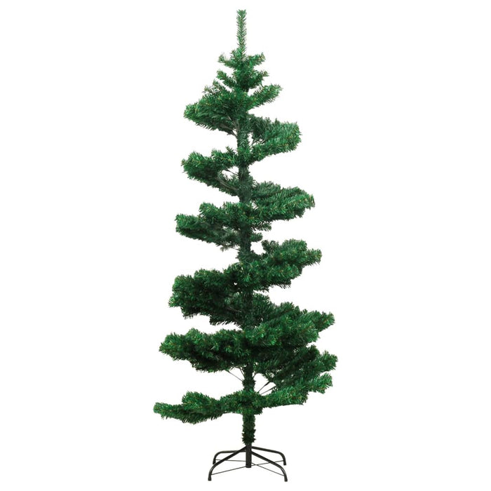 Albero di Natale a Spirale con Vaso e LED Verde 180 cm PVC 344651