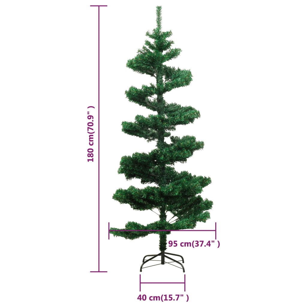 Albero di Natale Preilluminato con Vaso Verde 180 cm in PVC 344651