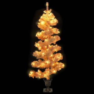 Albero di Natale a Spirale con Vaso e LED Bianco 120 cm PVC 344652