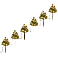 Sentiero Alberi di Natale 6 pz con LED Bianco Caldo 45 cm PVC cod 12132