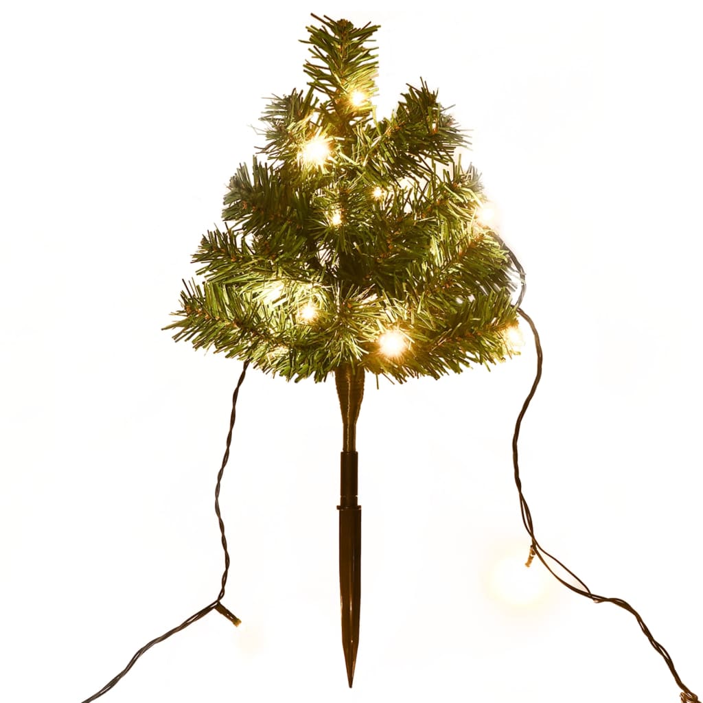 Sentiero Alberi di Natale 6 pz con LED Bianco Caldo 45 cm PVC cod 12132